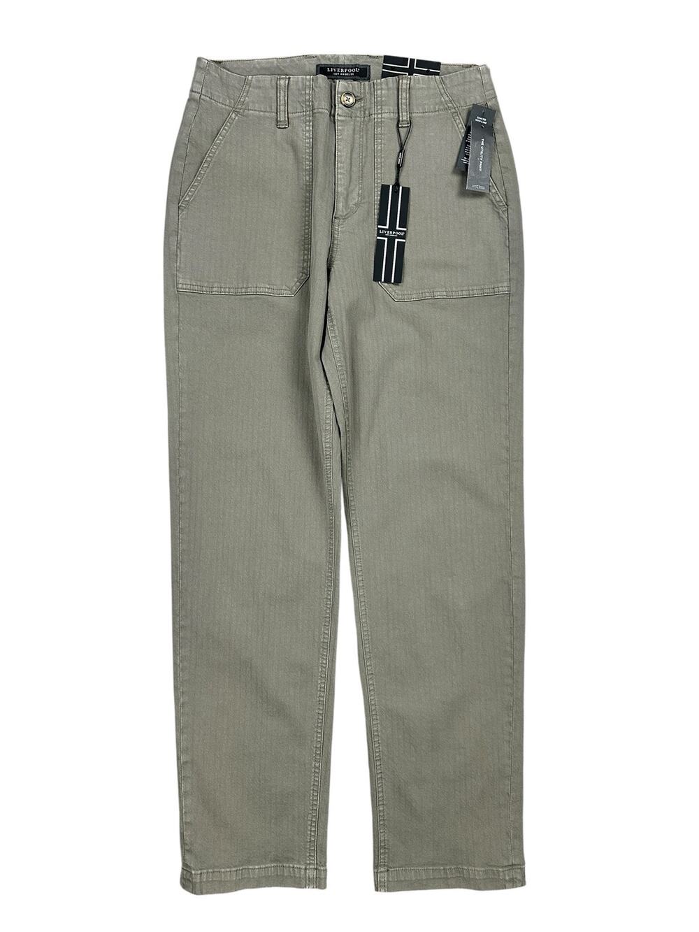 Liverpool Los Angeles The Utility Pant Pewter Green NWT — Size 31x32
